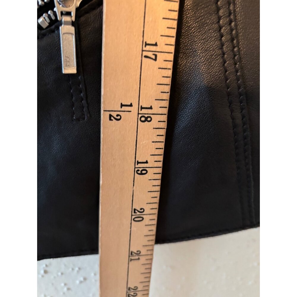 Zipcode By Marciano Black Soft Leather Sleeveless Moto Vest Zip up S Rare - Picture 9 of 9